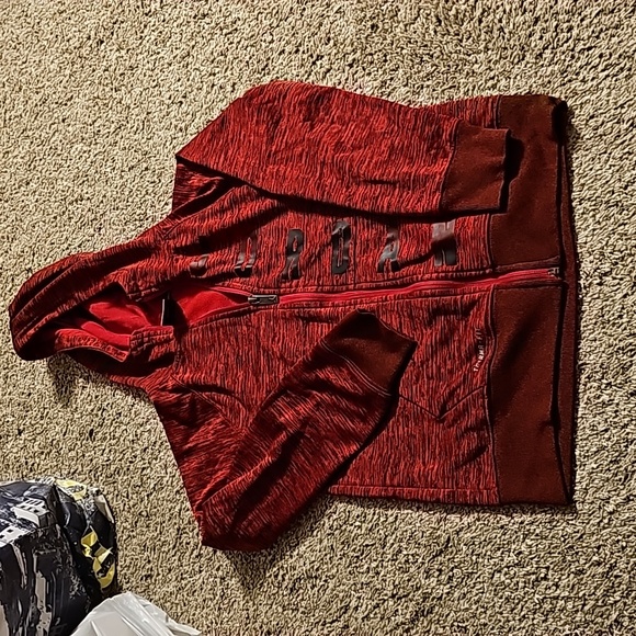 Red Nike Air Jordan Therma-Fit Zip up Hoodie Sweatshirt - Picture 1 of 2